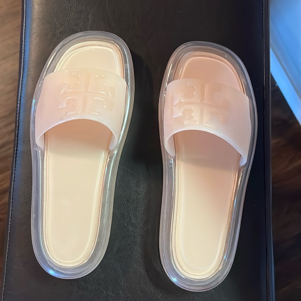 Tory Burch bubble slides. Peach color. Worn once